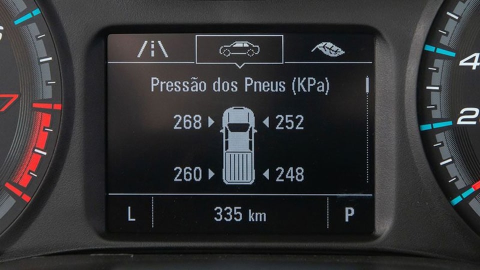 Alerta de pressão de pneus da picape Chevrolet S10 Cabine Simples